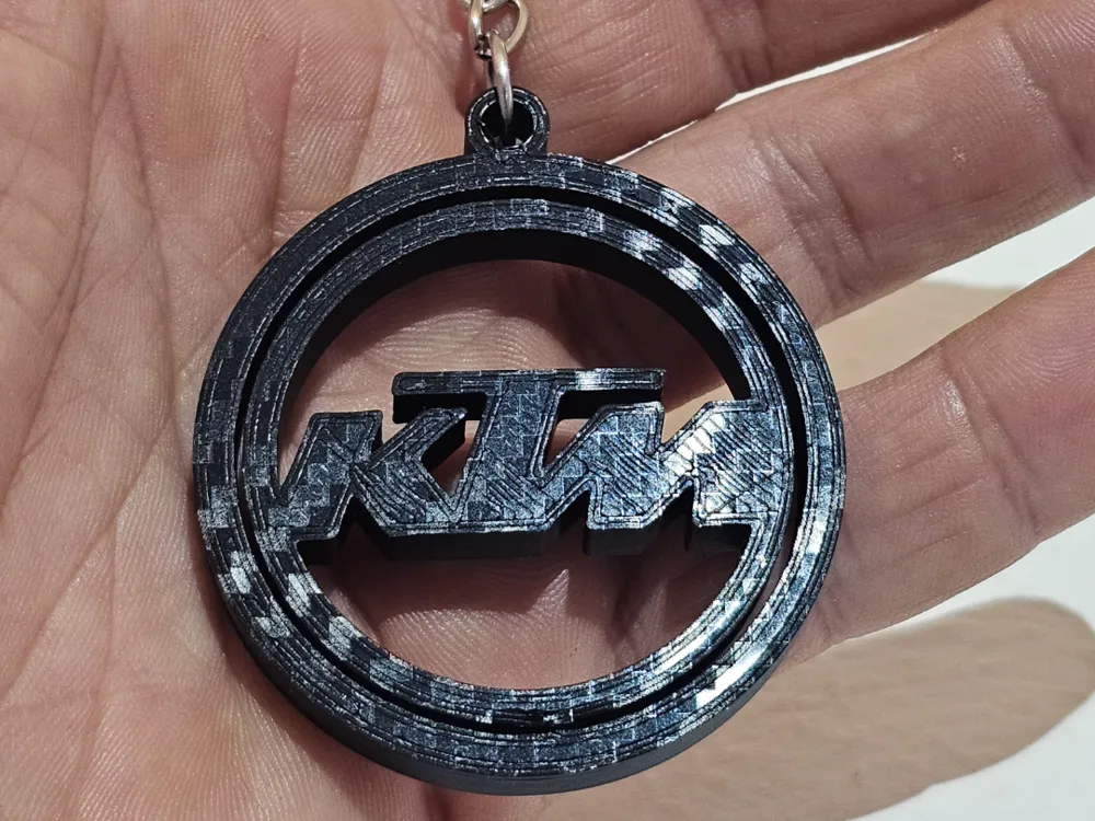 KTM-Style Spinning Motorcycle Keychain - Free 3D Print Model - MakerWorld