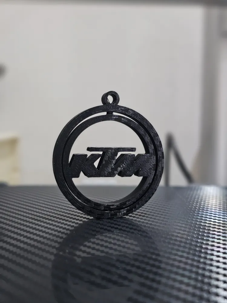 KTM-Style Spinning Motorcycle Keychain - Free 3D Print Model - MakerWorld