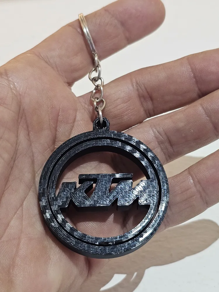 KTM-Style Spinning Motorcycle Keychain - Free 3D Print Model - MakerWorld