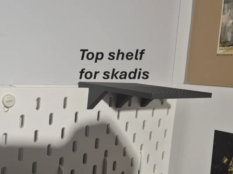 Top shelf for skadis board