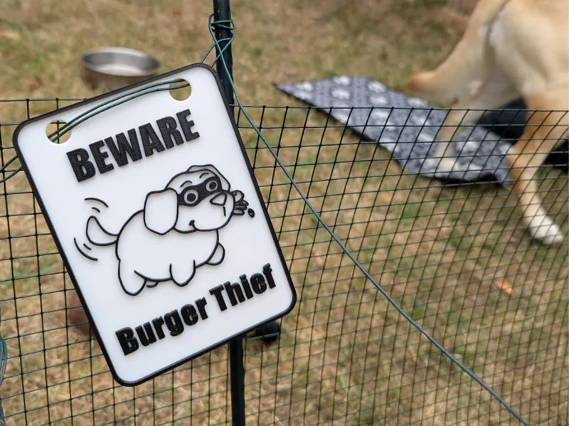 Beware Burger Thief Funny BBQ Grill Decoration