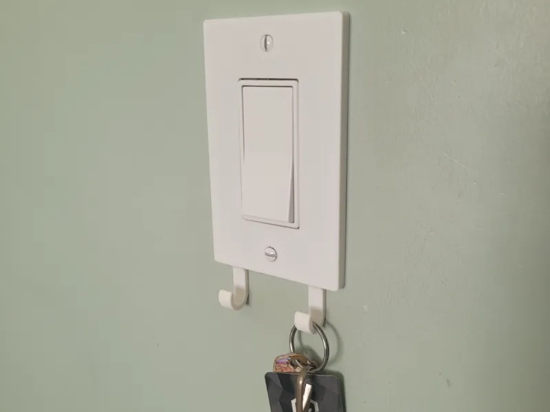 Light Switch Plate with Hooks V2