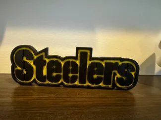 Steelers Logo sign and Oversized chain pendant