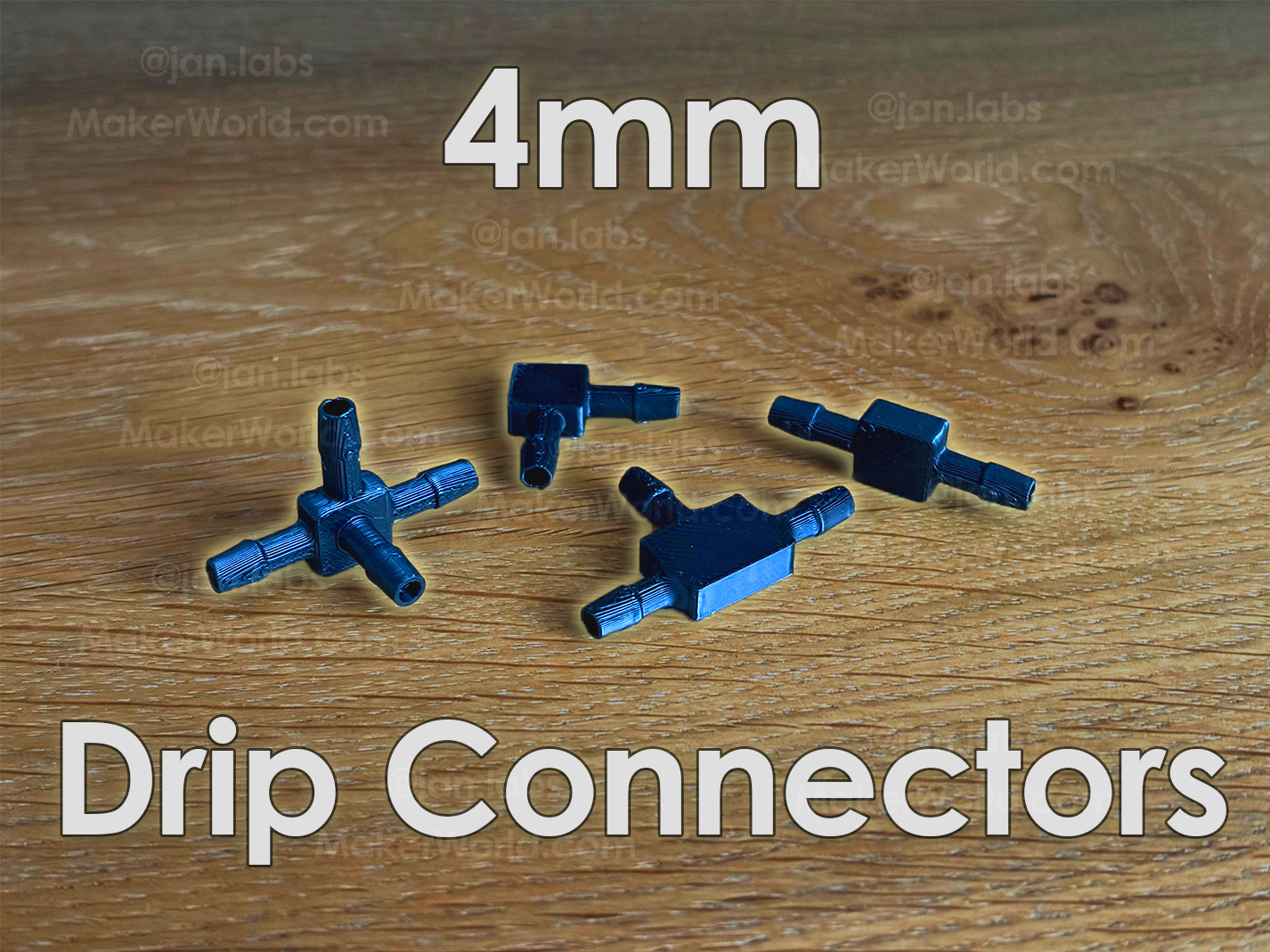 4mm Drip Irrigation Connectors (Printable)