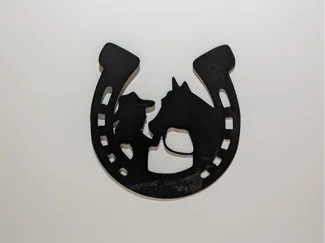 Horseshoe Wall Art with Horse and Rider