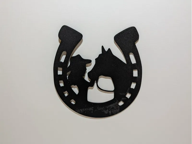 Horseshoe Wall Art with Horse and Rider