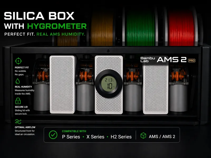 AMS / AMS 2 Pro Silica Box with Hygrometer