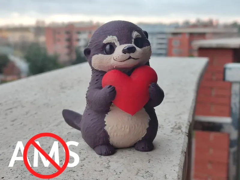 Little Otter with Heart - Valentines gift idea