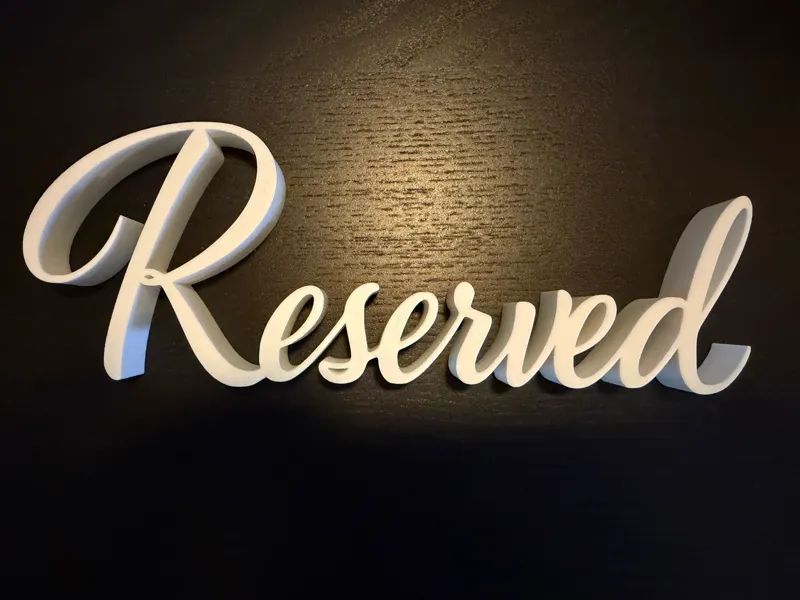 Reserved Tischaufsteller / Reserved table display
