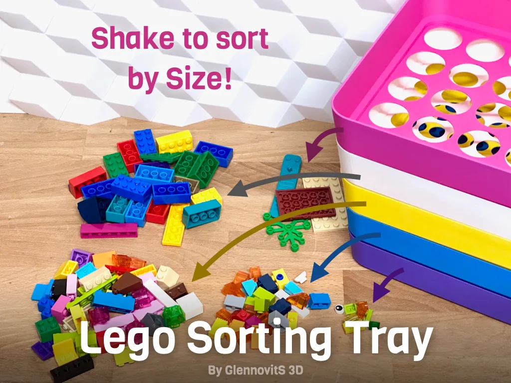 Brick Sorting Tray - stackable compact organizer view 2