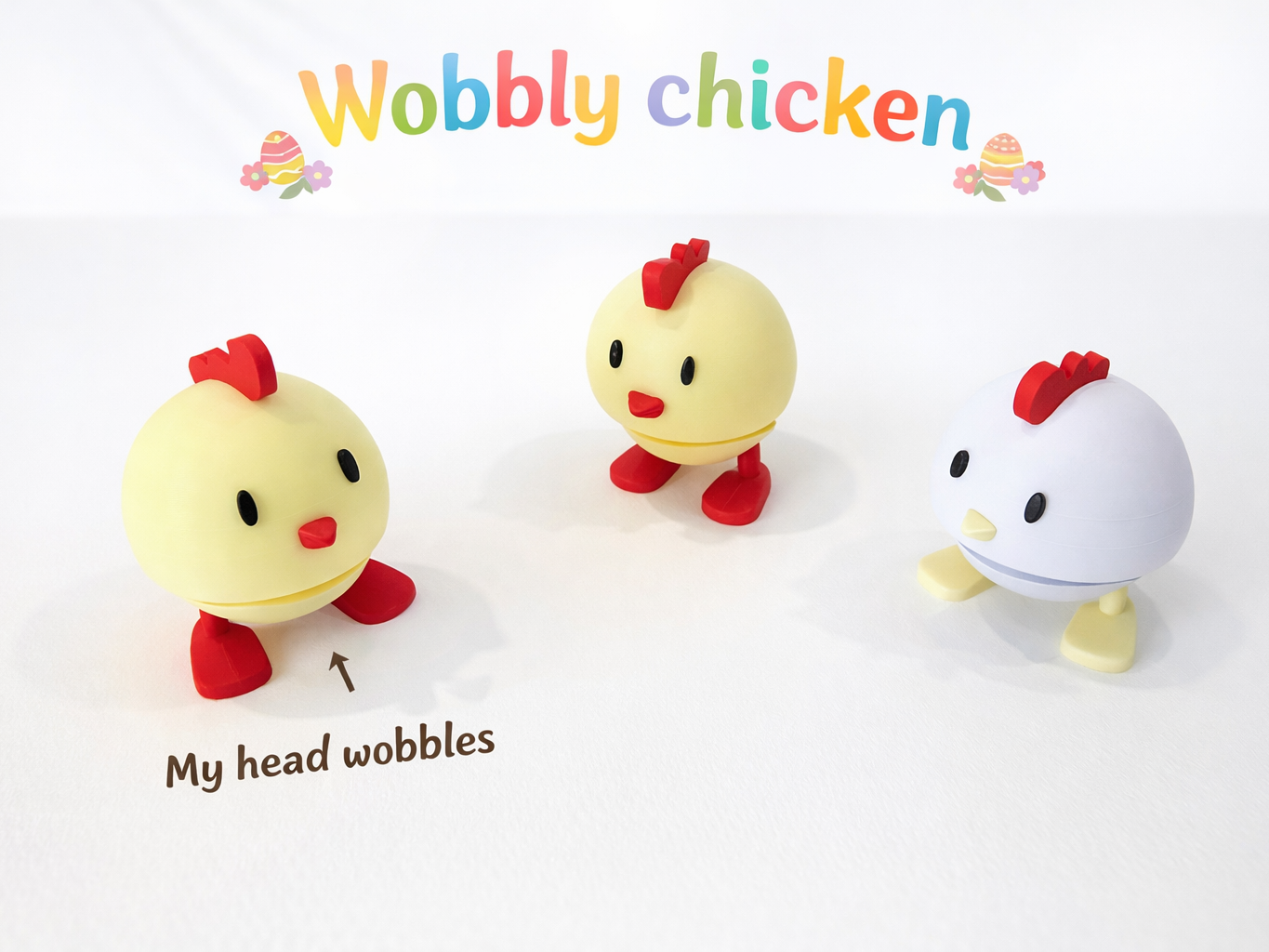 Cute Wobble Head Easter Chicken | No AMS | Spring