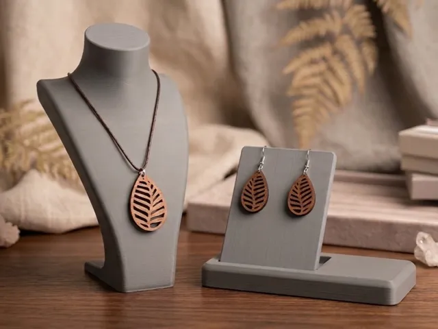 Botanical Jewelry Set: Necklace & Earrings