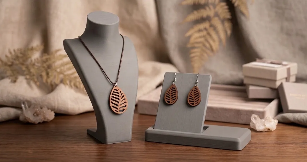 Botanical Jewelry Set: Necklace & Earrings view 3