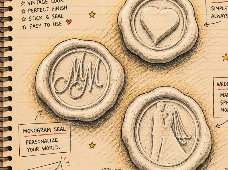 cera lacca con sigla MM ideale per matrimonio