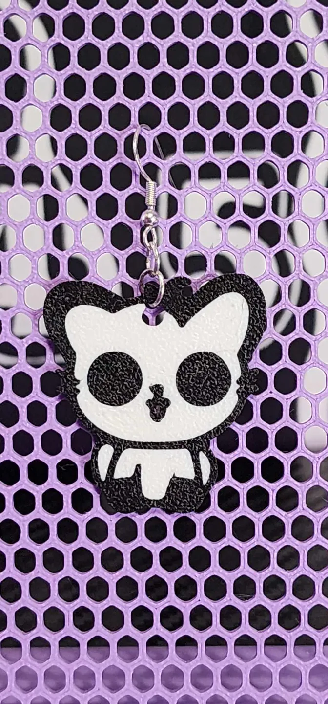 Cat earrings view 3