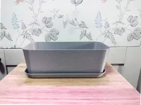 Jardinière rectangulaire avec soucoupe — photo 2