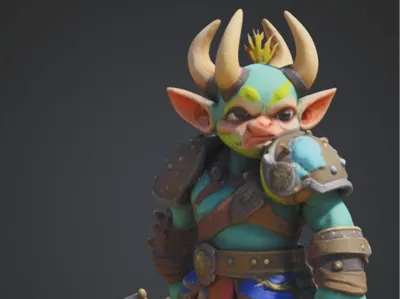 Gronk Ironhorn – Chibi Orc Crusher Miniature
