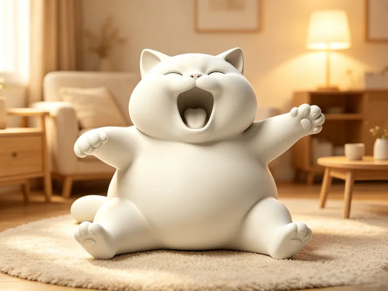 Cute Laughing Fat Kitty Model