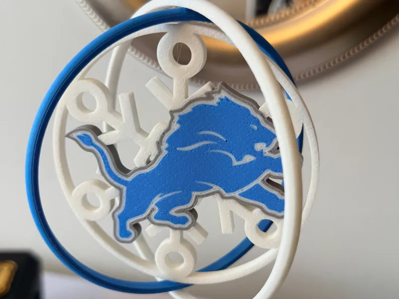Detroit Lions Spinning Snow Flake Ornament