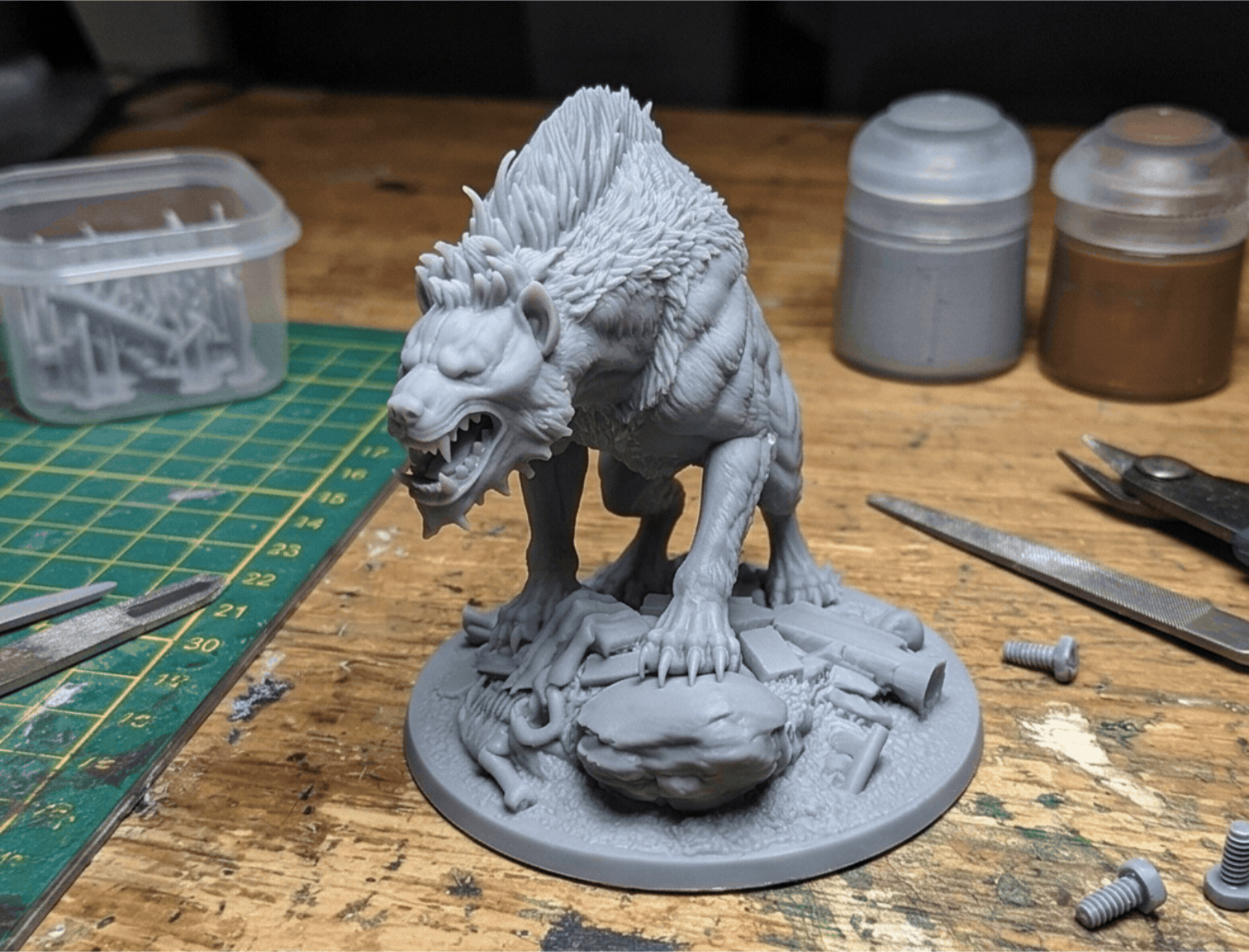 Rotting Dire Hyena | RPG Monster Miniature