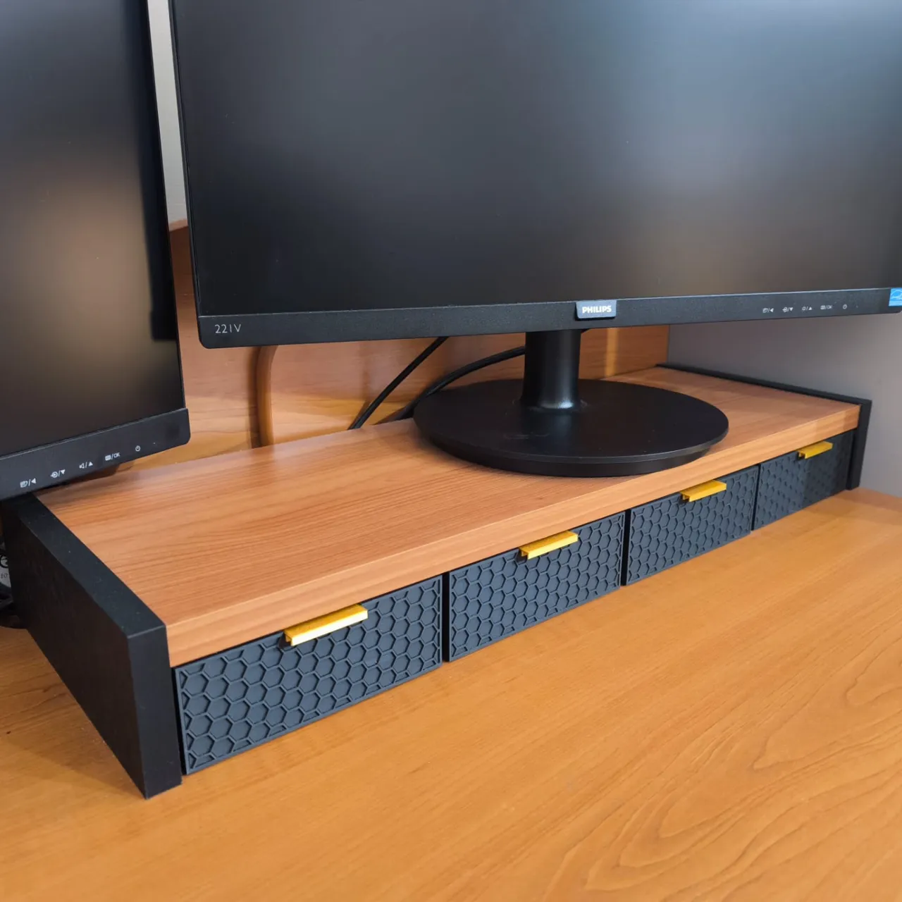 Monitor Riser - with drawers view 2