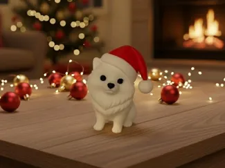 Cute Christmas Dog - Christmas Hat