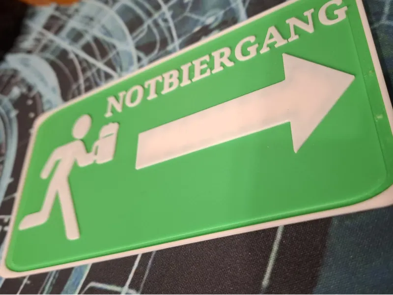 Schild - Notbiergang