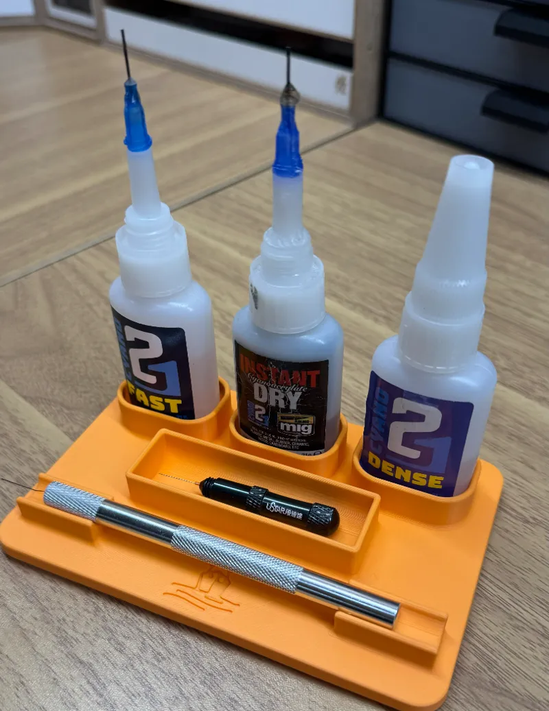 CA glue desk holder