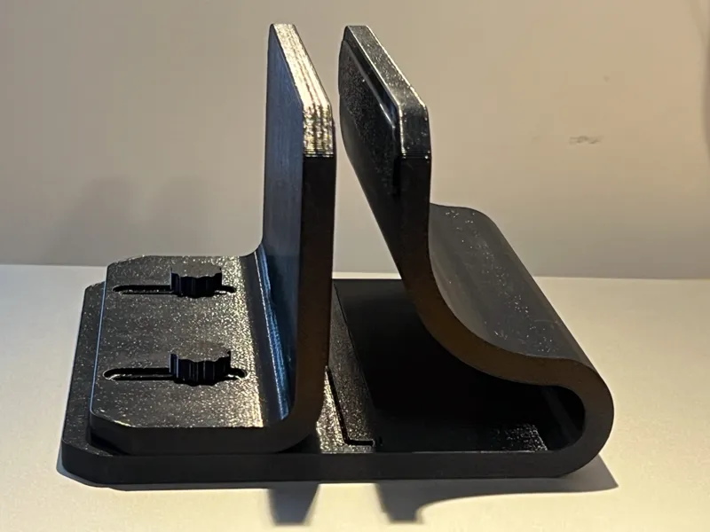Adjustable Laptop Vertical Desk Stand With TPU inserts (No Hardware needed!)