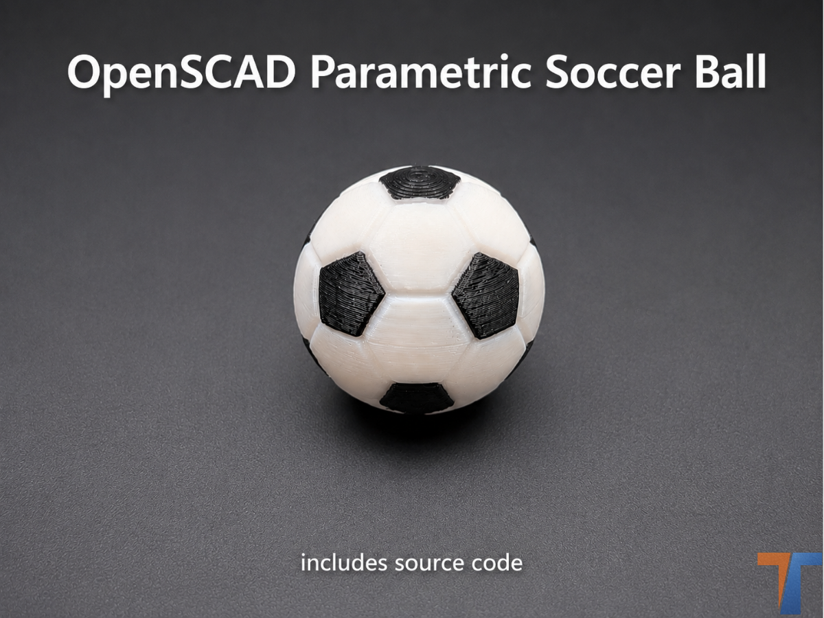 OpenSCAD Soccer Ball + Source Code