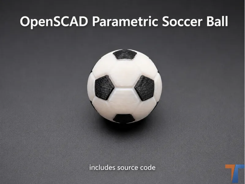 OpenSCAD Soccer Ball + Source Code