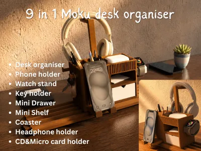 9 in 1 Moku desk organizer