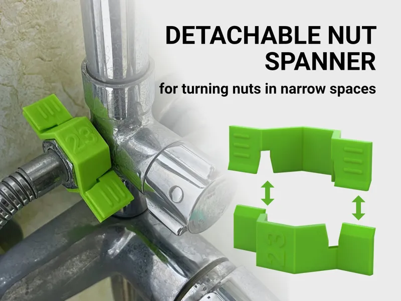 Detachable spanner for turning nut in narrow space