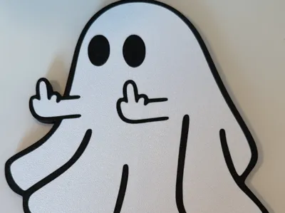 Ghost middle finger sign