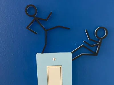 Stickman Spartan Kick Lightswitch Cover