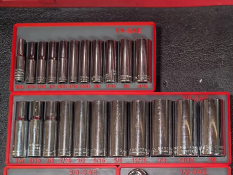 Gridfinity Craftsman SAE Deep Socket Organizer