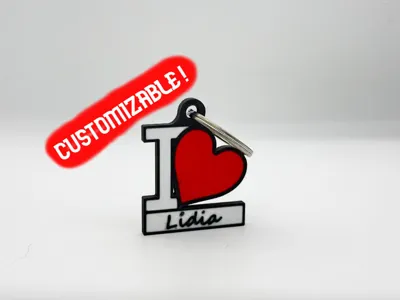 Valentines day I Love - Keychain customizable
