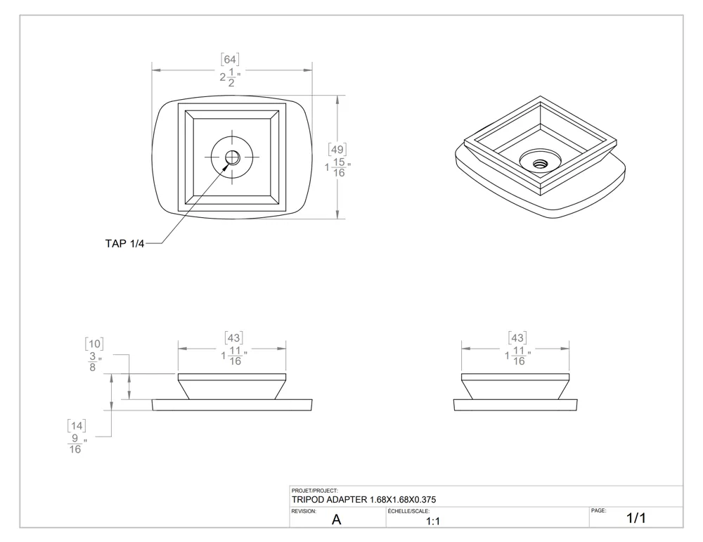 D100 Layout 3Dプリント カスタム三脚アダプタープレート (Fanttik D100 Pro) - 無料3Dモデル -MakerWorld