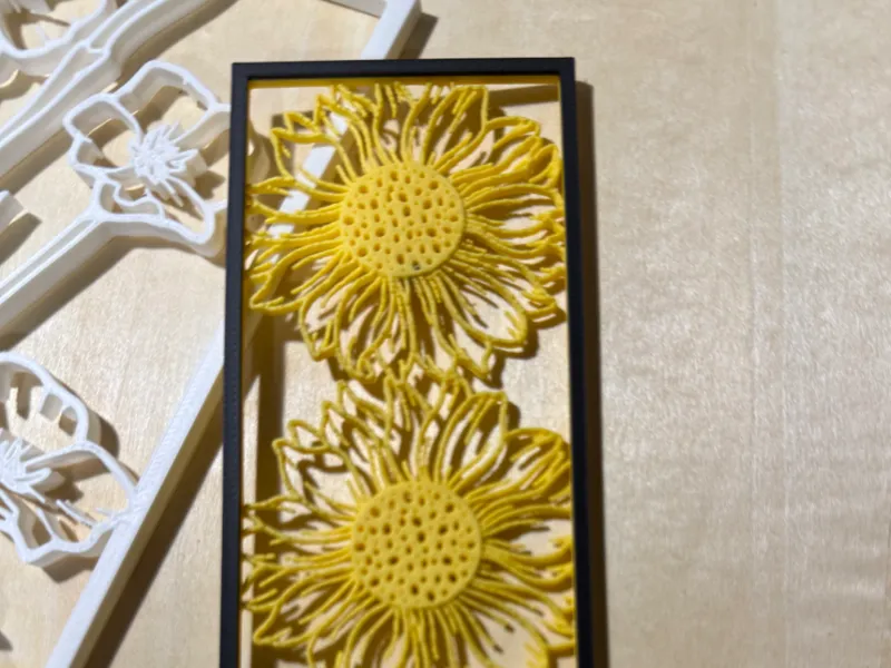 Sunflower Bookmark with Black Frame