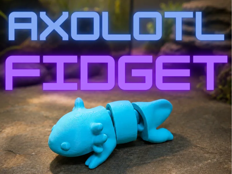 Articulated Axolotl Fidget Toy | Desk Buddy