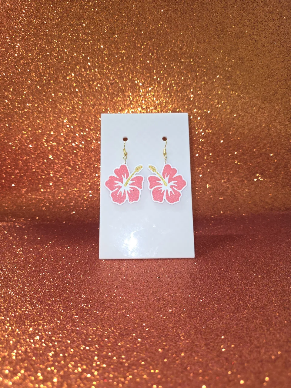 Vibrant flower earrings view 2