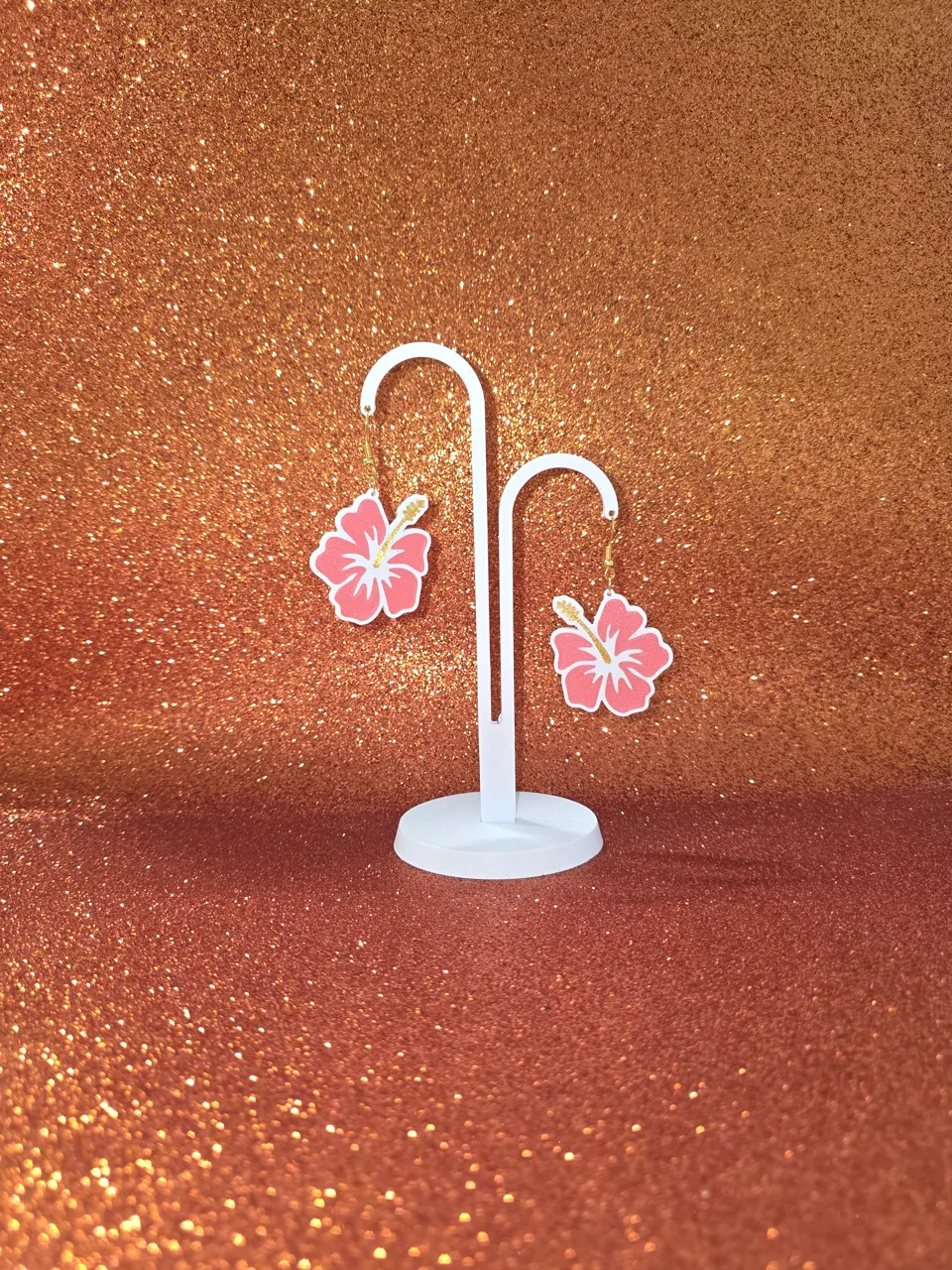 Vibrant flower earrings view 3