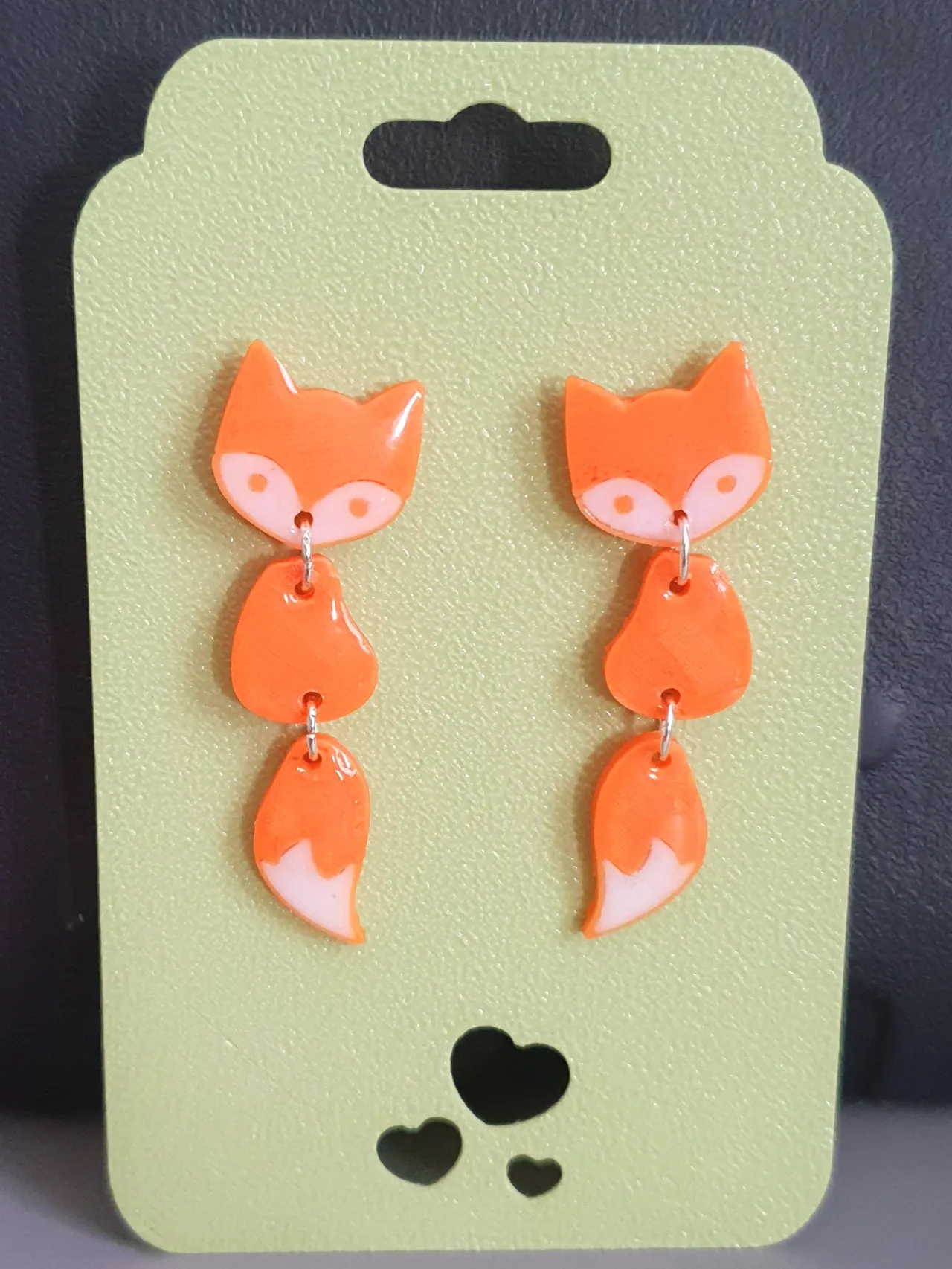 Lightweight Fox earrings AMS fast easy print view 4