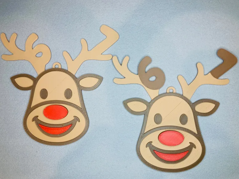Rudolph 67 Antler Christmas Ornament - QUICK