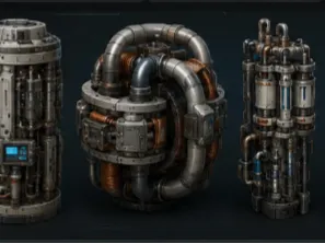 Fusion reactor core greeble and scatter terrain