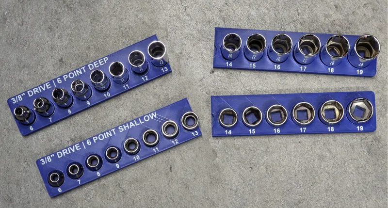 Gridfinity 3/8" Drive Metric Socket Holders