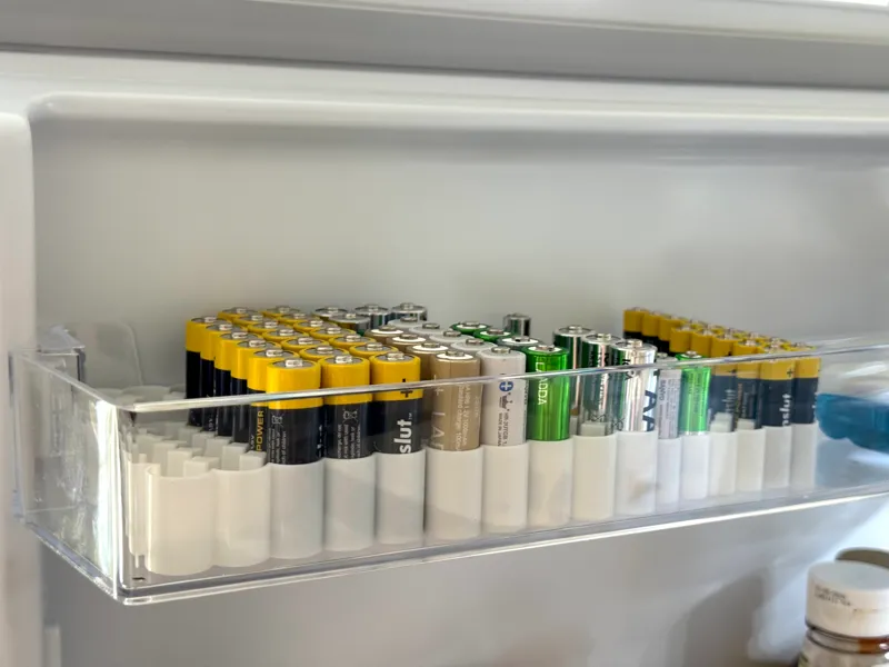 Battery holder for fridge