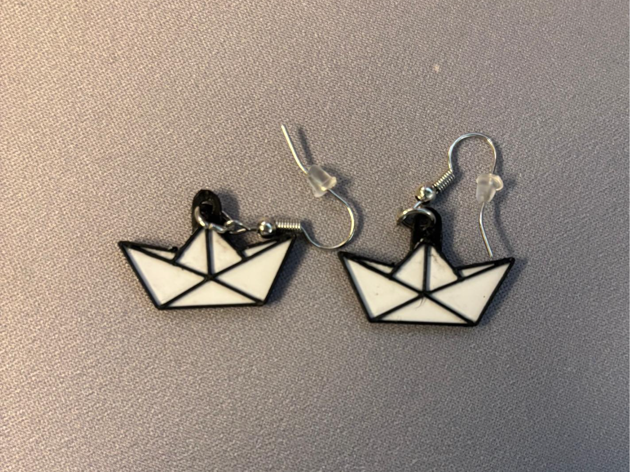 pendientes barquitos de papel