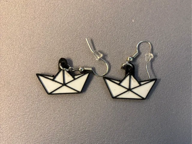 pendientes barquitos de papel