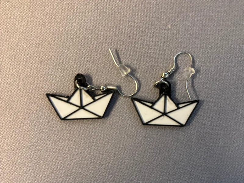 pendientes barquitos de papel